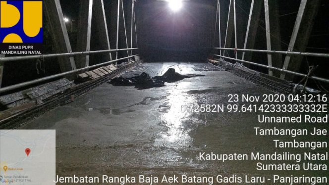 
					Pengecoran Lantai Jembatan Tambangan Selesai, Perkiraan 7 Desember Bisa Dilalui