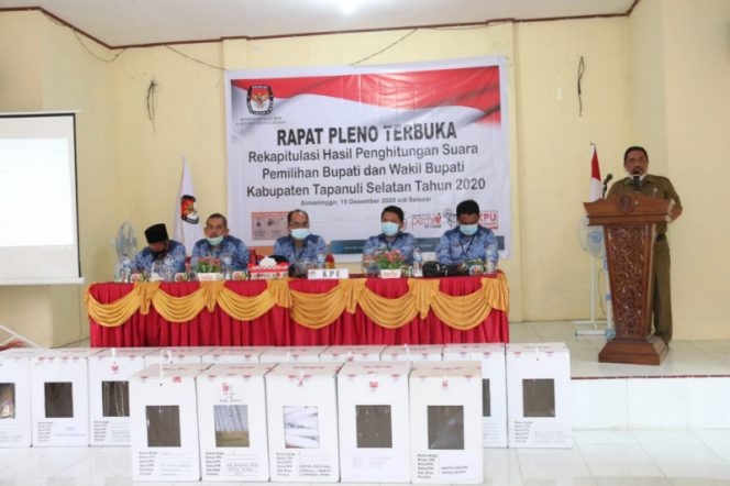 
					Sekda Hadiri Rapat Pleno Terbuka Rekapitulasi Hasil Penghitungan Suara Pilkada Tapsel 2020