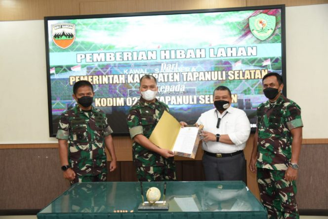 
					Pemkab Tapsel Hibahkan Tanah Untuk Pertapakan Kantor Kodim 0212/Tapsel Seluas 3,51 Hektar