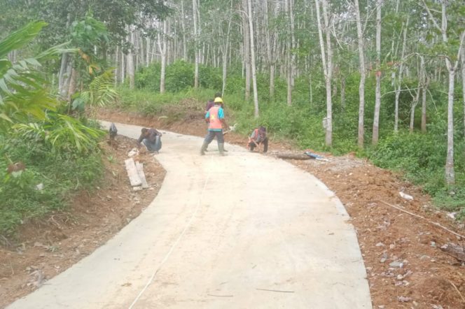 
					Pembangunan Rabat Beton Sumber Dana PISEW Buat Warga Roburan Lombang Senang