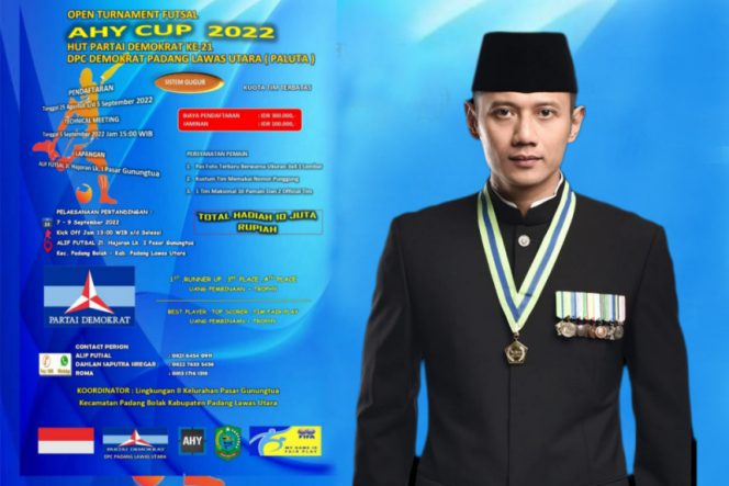 
					Sambut HUT Partai Demokrat Ke 21, DPC Paluta Buka Open Turnamen Futsal AHY Cup 2022