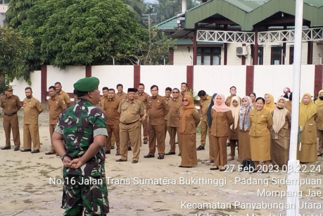 
					Perkuat Sinergitas, Danramil 13 Apel Pagi Bersama Muspika Panyabungan Utara