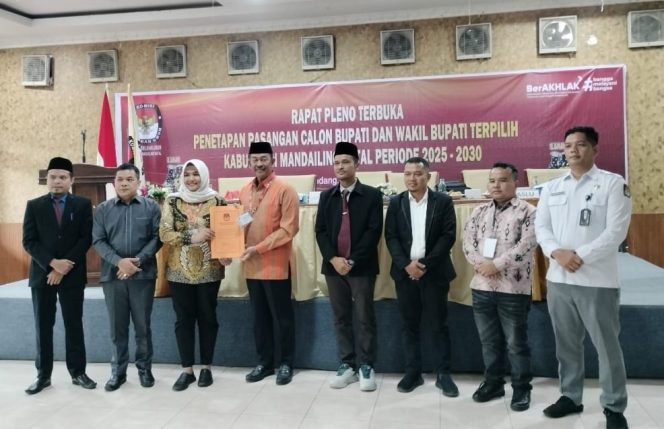
					KPU Madina Tetapkan Saipullah-Atika Paslon Terpilih Hasil Pilkada 2024