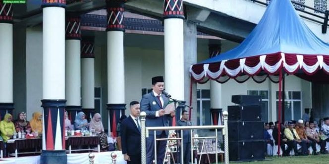 
					Bupati Putra Mahkota Alam Bertindak Sebagai Irup Upacara Hardiknas Tahun 2025 di Palas