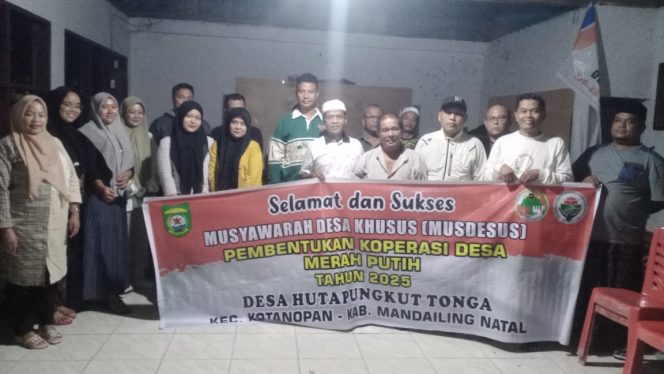 
					Koperasi Merah Putih Desa Hutapungkut Tonga Terbentuk, Berikut Pengurusnya