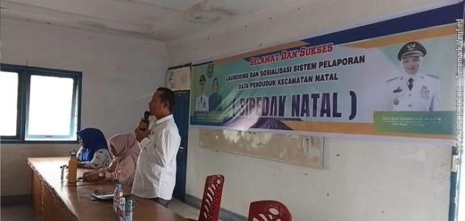 
					Camat Natal Launching dan  Sosialisasi Sistem Pelaporan Data Penduduk