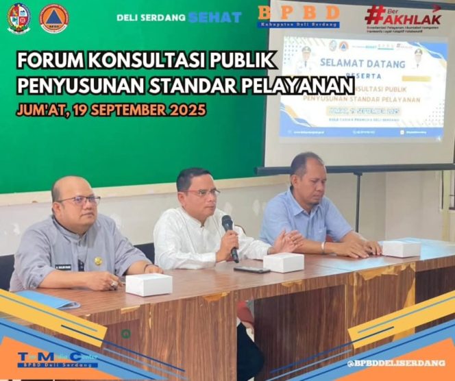 
					BPBD Deli Serdang Gelar Forum Konsultasi Publik Penyusunan Standar Pelayanan Kebencanaan