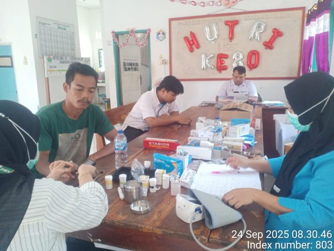 
					Asisten Afdeling VI PTPN IV Kebun Balap Fahmi Memastikan Karyawan Ikuti Cek dan kontrol Kesehatan