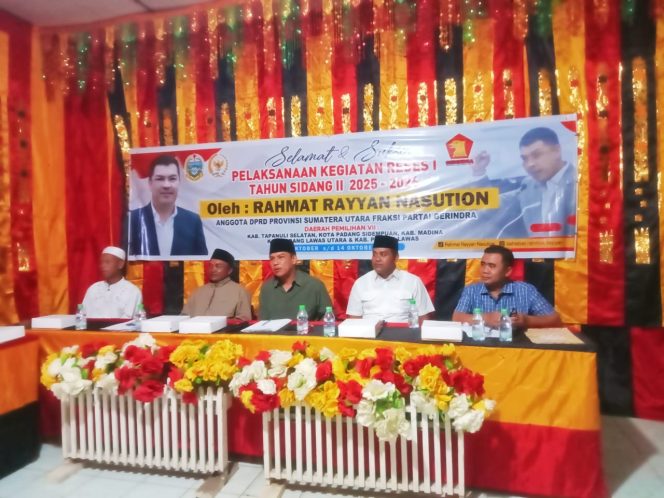 
					Anggota DRPD Provinsi Sumatera Utara Rahmat Rayyan Nasution Gelar Reses Di Desa Bange