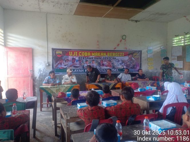 Koramil 20 Batahan 0212/ TS Uji Coba MBG di SDN No 354 Desa Batahan III