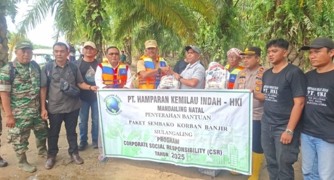 
					PT.HKI Salurkan Bantuan Sembako untuk warga terdampak Bencana Banjir Siulang-aling
