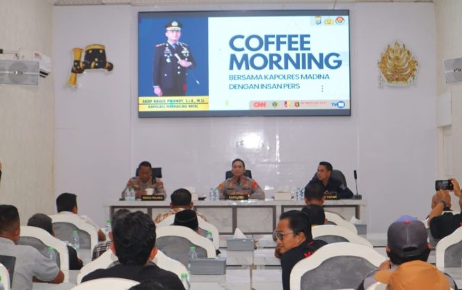 
					Pererat Sinergitas, Polres Madina Gelar Coffee Morning Bersama Insan Pers