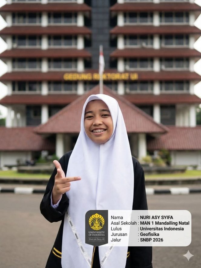 
					Nuri Asy Syifa, Siswi MAN 1 Madina Asal Laru Lombang Amankan Kursi di Geofisika UI