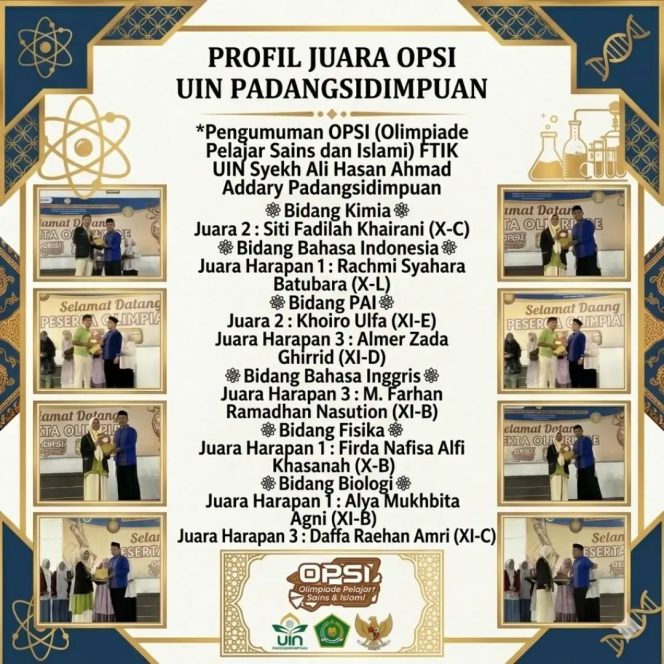 
					Borong Medali, Delegasi MAN 1 Mandailing Natal Dominasi Ajang OPSI UIN Padangsidimpuan