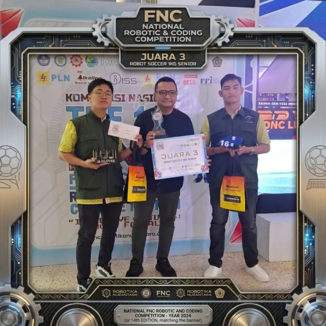 
					Tim Robotik MAN 1 Mandailing Natal Raih Juara 3 Nasional pada Kompetisi Robot Soccer IKG Senior