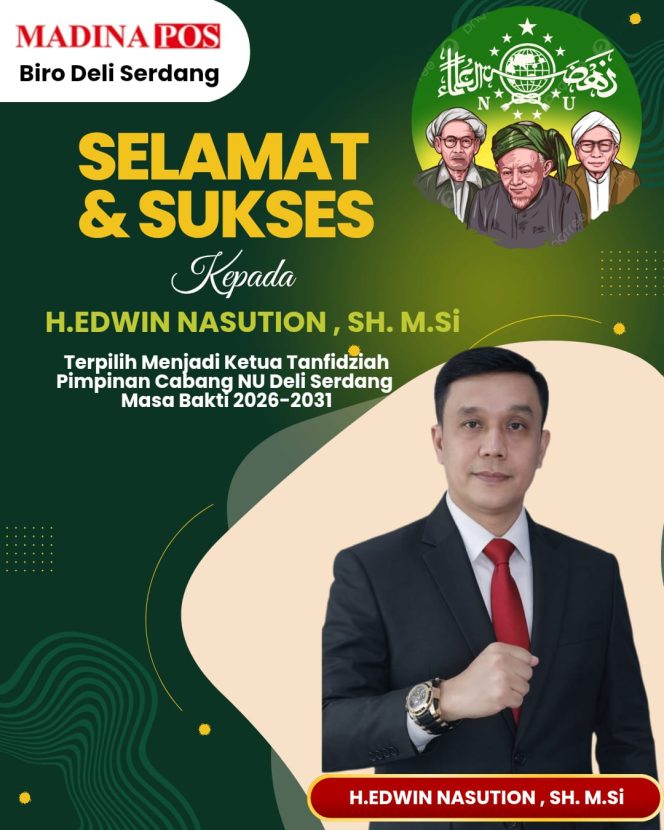 
					Konfercab IX PC NU Deli Serdang Tetapkan H. Edwin Nasution sebagai Ketua Tanfidziah dan KH Ibrahim, S.Ag, M.Pd sebagai Rois Syuriah 2026–2031
