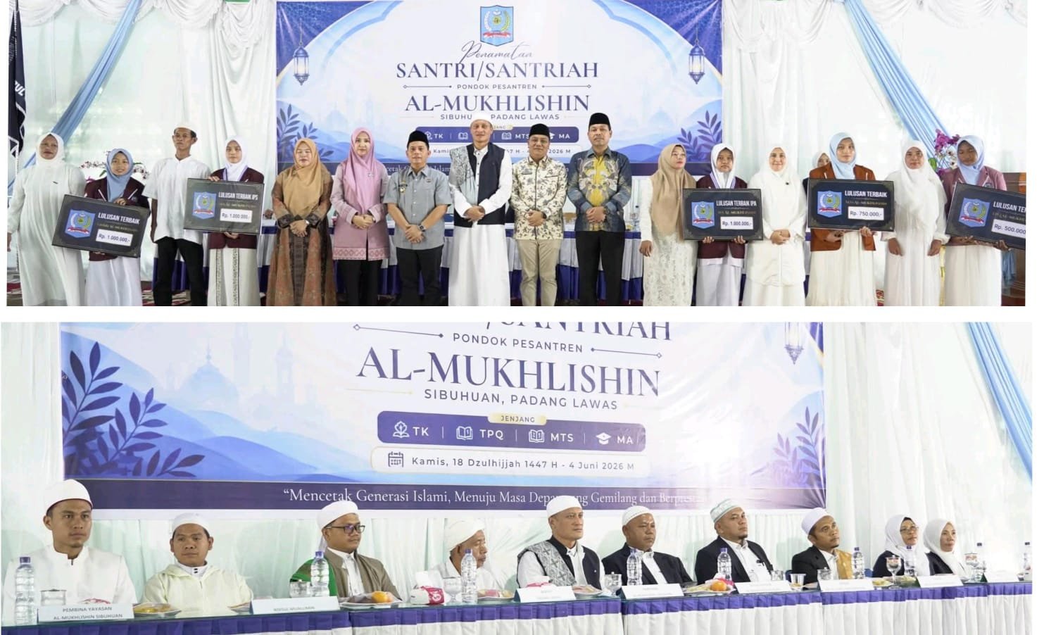 Bupati Palas Hadiri Penamatan 648 Santri Ponpes Al-Mukhlisin Sibuhuan Angkatan ke-33
