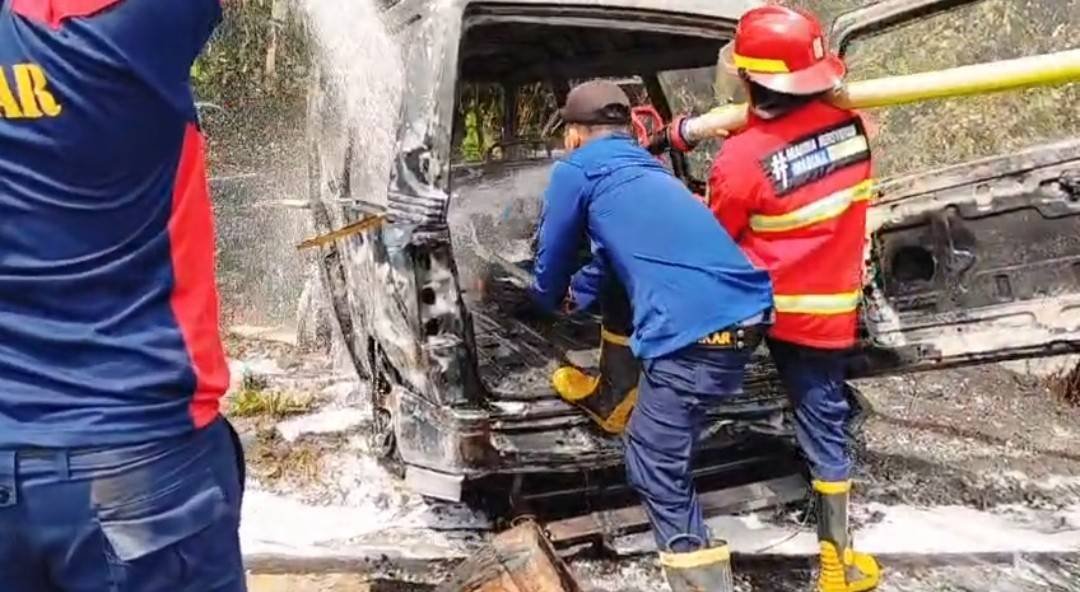 Sat Reskrim Polres Madina Selidiki Kebakaran Mobil di SPBU Tano Ponggol